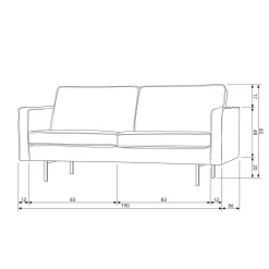 HUUS Zitbanken*Bank Rodeo Bouclé 2,5zits