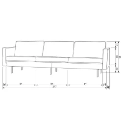 HUUS Zitbanken*Bank Rodeo Velvet 3-zits